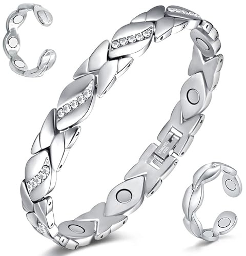 Cigmag Lymphatic Drainage Magnetic Bracelets for Women Ultra Strength Magnet with Adjustable Tool and Present Box