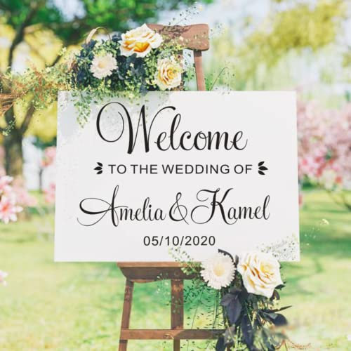 ISR Willkommen bei unserem Hochzeitsaufkleber,willkommensschild,Welcome Sign,hochzeits-willkommensschild,deutsche Aufkleber zur Taufe(Nur Aufkleber) (42x24cm)