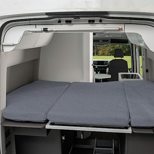 Black Forest Fox Wohnmobil Camper passgenaues Spannbettlaken 3 TLG. Heckbett VW Grand California 600 Grani GC 600 (Grau, BFF-VW-GC600-SL-23)