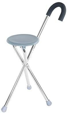 BONOOL Canne siège Pliant béquille Tabouret trépied Pliant bâton de Marche siège/Hauteur réglable/siège de Chaise pour Les Personnes âgées Aide au Voyage