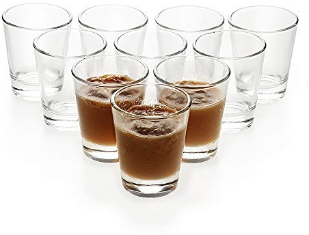BCnmviku 4,5 dl shotglas, shotglas med tung bas, genomskinliga glasögonset för cocktail, whisky, tequila, vodka, sprit, espresso (10)