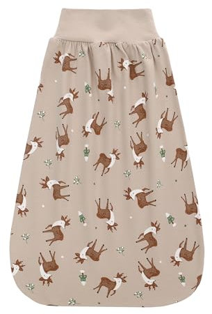 Babyschlafsack 0,5 Tog mit elastischem Bund, Sommer Wickelsack aus Baumwolle, Strampler für Baby Kleinkinder Kinder 0-6 Monate (Aprikosen Kitz)