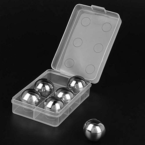 Piedras de bola de enfriamiento de whisky, 6 piezas de acero inoxidable, piedras de whisky de hielo, vodka, bola, enfriador de hielo, piedra, bola de enfriamiento de vino, bola de enfriamiento
