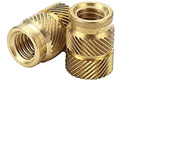 Gewindeeinsätze, Messingmuttern, Hotmelt-Mutter M2,5 Messing-Hotmelt-Einsätze, Mutter, Heizform, Kupfer-Gewindeeinsatzmuttern, SL-Typ, Doppel-Twill-Rändel-Einspritz-Messingmutter, 200 Stück (Größe: M2