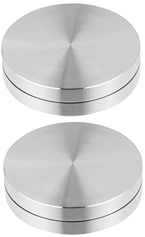 Mikinona Drehlager aus Aluminiumlegierung für Drehteller, 2 Stück Silber