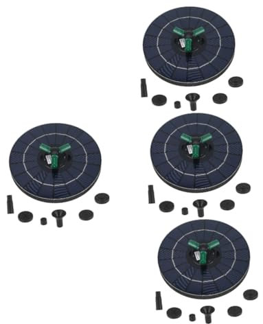 Sosoport 4pcs Solar Water Fountain for Garden Pool Solar Panel Fountain Auto-shutoff Heads