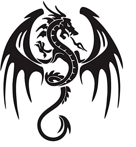 Autoaufkleber Auto-Drachen-Muster-Aufkleber, dekorative Frontabdeckung, Seitentür, Fensteraufkleber, Motorrad-Vinyl-Aufkleber, Autoteile PVC Aufkleber(Black,41X50CM)