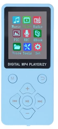 Lecteur de Musique, Lecteur Mp3 et Mp4 avec Bluetooth 5.0 et Lecteurs Audio Numériques à écran Couleur de 1,8, Lecteur de Musique avec Son HiFi, Mini Design Idéal pour Les (Blue)