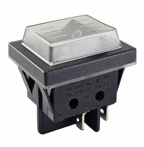 Wipptaster TASTER 4-Pin, EIN/AUS, rastet nicht, mit Wasserdichte Abdeckung IP65, Schwarz