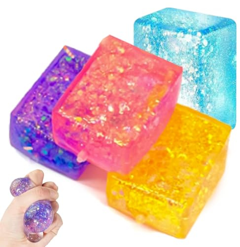 Nice Cube, Fidget Ball, Antistress Adulti Fidget Cube,stressbälle squeezes Cube, Eisswürfel Fidget Toy, 3 Stück stressball Kinder Eiswürfel, Stress Ball Würfels stressball