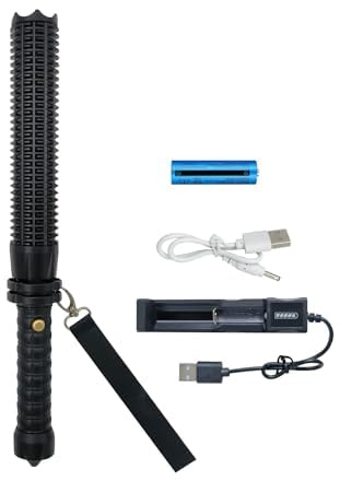 GUODSKHOO Taschenlampe LED Aufladbar Leuchte Zoombar Stabtaschenlampe 3 Modi für Camping, Wandern, Angeln, Notfälle