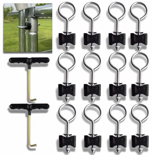 12 Stück Trampoline Screws Set, Trampolin Werkzeug, Trampolinzubehör, für Befestigung von Großen und Kleinen Trampolinen, Inklusive Trampolinschraube und 2 T-Haken