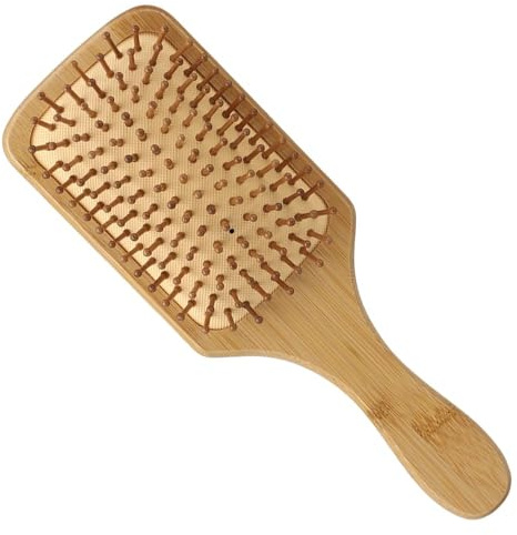 Spazzola per Capelli, Spazzola per Capelli in Bambù Naturale, Spazzola Quadrata, Anti-Crespo, Spazzola Districante, per Pettinare e Migliorare la Texture dei Capelli, Adatta per Uomini, Donne, Bambini