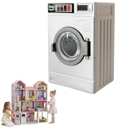 Machine à Laver pour Maison de Poupée,1:12 Machine a Laver Enfant Jouet,Accessoires Maison de Poupee,Jouet pour Enfants à partir de Trois Ans,Simulation Réaliste de Jeu de Rôle