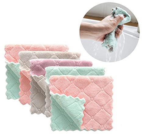 SEWOART 5 Piezas Paño De Cocina De Color Sólido Paño De Cocina Sin Pelusa Trapo para Fregar Platos Toallas De Cocina Absorbentes