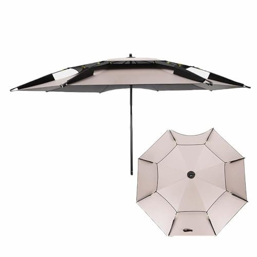 CCVVBFD Sonnenschirm Strand, 200/220/240cm Großer Strandschirm, Sonnenschirm Angel Windfest UV-Schutz 50+, Strandschirm windfest stabil, sicherer Sonnenschutz Strand, Beige-220cm