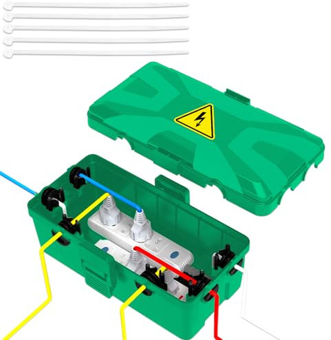 Außenbereich Elektrobox, IP54 Aussensteckdose Wasserdicht, Outdoor Kabelbox für Verlängerungskabel, Gartensteckdose Verteilerdose Außen Wasserdicht-Grüner