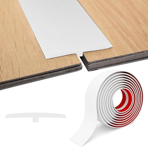 BOUFEIDA Perfil de Transición para Suelo en T, 1M/2M/3M x 5CM Tapajuntas Suelo Adhesivo, PVC Barra de Transición para Suelos, Flexible Umbrales de Puerta para Suelos de Conexión