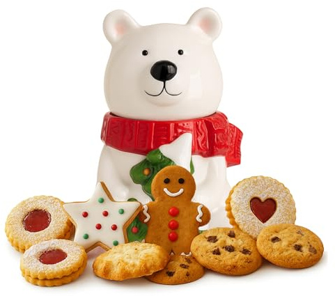 Silk Route Home Polar Bear Biscuit Jar – 1450ml Festive Cookie Storage