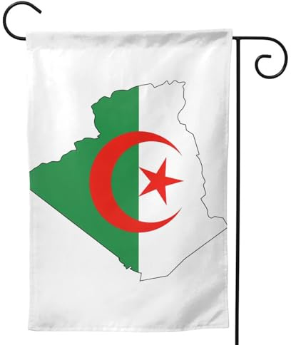 Drapeau de l'Algérie - Drapeaux de jardin saisonniers pour l'extérieur, durable double face - Décoration de vacances