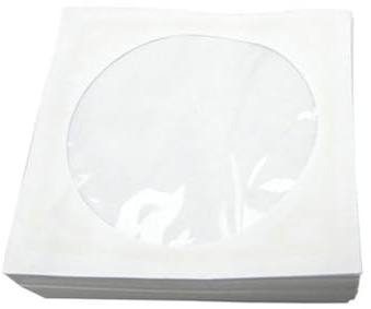 Holibanna 100 Stück Weiße CD Papiertüten aus PP und Papier mit Transparentem Sichtfenster zur Einfachen Aufbewahrung von CDs und DVDs für Heimkino und Büro