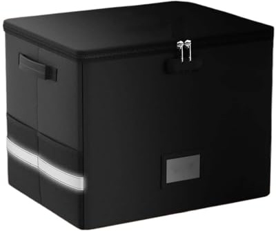 WAJJWI Foldable Vinyl Record Storage Box with Lid and Handles Lockable Album File Records Collection For Precious para Discos