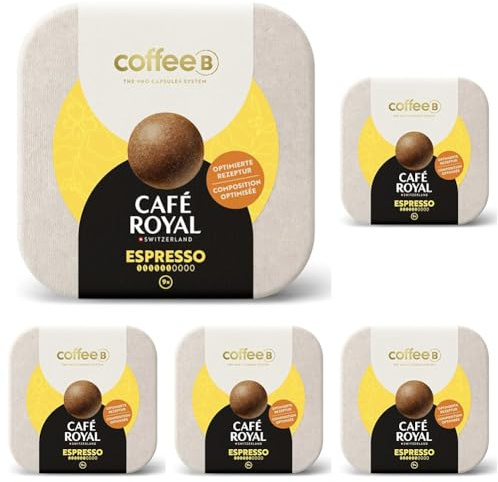 CoffeeB Café Espresso – Boules de café pour machines CoffeeB, 100% Arabica – le système à capsule sans capsule (x9) (Lot de 5)
