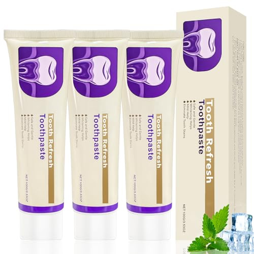 VLUVLA 3 Pcs Nature Tooth Refresh Toothpaste 100g | Enamel Strengthening & Fresh Breath, Deep Cleaning Formula, Nature Oral Care