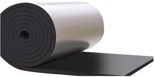 Selbstreichende Aluminiumfolie, Selbstklebende, reflektierende Aluminium-Luftpolsterfolien-Isolierrolle, schwarz, mehrere Größen(5mm,1x8m)