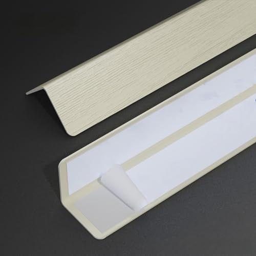 Coayuou Baguette d'angle PVC Adhesive Baguette Angle Exterieur 100cm* 3 Pièces Protection Carrelage Empêche Les Rayures Et Les Dommages des Coins De Mur Facile À Installer(Style 7,40mm)
