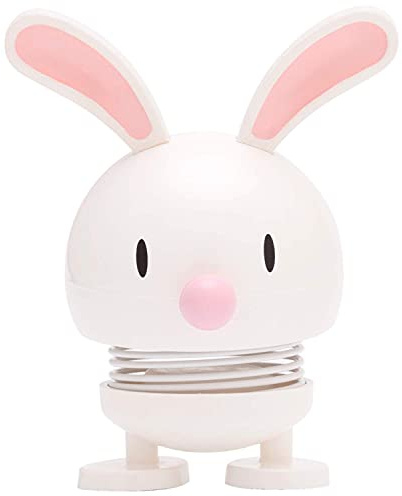 Hoptimist Osterhase, Osterdeko, Niedliche Tischdeko zu Ostern, Kleine Ostergeschenke Erwachsene, Frühlingsdeko Innen, 7,5 x 5,8 x 9 cm, Weiß