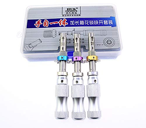 Lockmall Set mit 3 Rohrschlössern, transparent, 3 Rohrschlösser aus Kupfer und Dietrich im Set, für Anfänger, zum Üben