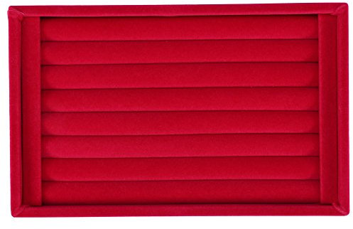 Ringkasten, Ring Display Halter Ring Schmuck Behälter, Ring Aufbewahrung Halter Schmuckdisplay Nimmt 50-70 Ringe für Präsentation im Geschäft(rot)
