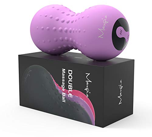 Maxgia Heizung Elektrisch Peanut Massageball mit 5 Modi, Faszienball für Triggerpunkt-Therapie, Tiefengewebs massage, Myofasziale Freisetzung und Sport Erholung(Lila)