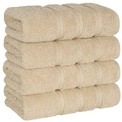 American Soft Linen, 6 Piece Hand Towel Set, 100% Turkish Cotton 16 in 28 in Hand Towels for Bathroom, Soft Absorbent Hotel Quality Quick Dry Hand Face Towels, Sand Taupe