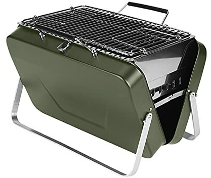 LTLWSH Barbacoa de carbón Parrilla Carro Carbón Portátil Plegable BBQ Smoker para barbacoas en el jardín, terrazas, de Camping, en Festivales, Picnic o Fiestas,Verde