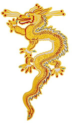 Exquisite chinesische Drache Stickerei Aufnäher Aufnäher Applikation Jacke Backpatches Reiter Emblem