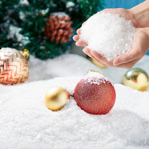 JOYIN Künstliche Schneeflocken aus Kunststoff, 283 g, für Weihnachtsbaum, Dekoration, Party, Zuhause, Urlaub, Dekoration und weiße Displays, 2 Stück