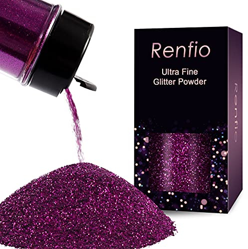 Renfio Extra fint glitterpulver av harts PET glitterpulver för gör-det-själv hantverk, 0,2 mm, epoxiflingor för koppar, slemdekoration, 50 g