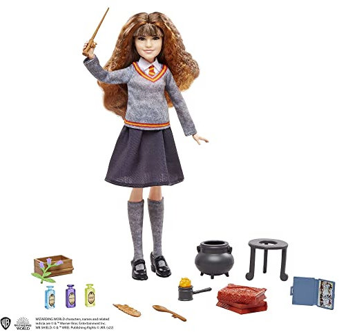 Harry Potter Hermione's Polyjuice Potions Doll & Playset, with Hermione Granger Doll in Hogwarts Uniform & Accessories, Toy for 6 Year Olds & Up