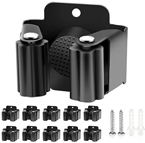 Verdenu 10 Stück Gerätehalter Set, Besenhalterung Wand Gartengerätehalter Besenhalter inkl. Montagematerial für Küche, Zuhause, Badezimmer, Garage, Garten