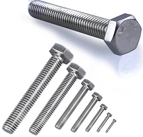 Stahlia Sechskantschrauben Edelstahl M8x80mm Vollgewinde (100 Stück) DIN 933 Gewindeschrauben Set Außensechskant Maschinenschrauben Gewindestange