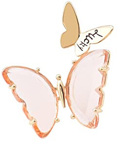Brosche Clips Broschen Anstecknadel Broschennadel Dekorative Einfache Brosche Schöner Kristallschmetterling Kleine Nadelschnalle An Der Taille Exquisiter All-Match-Korsage-Kragenknopf,Orange-Rosa