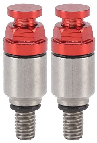 Gabelentlüftungsventil, hochfeste professionelle Gabelentlüftungsventile 2 Stück Aluminiumlegierung M5x0,8 für Motorräder(rot)