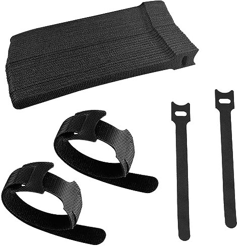 Nutabevr 60 Pezzi 145mm Nere Fascette Cavi Riutilizzabili, Fermacavo Adesivo, cinghie per cavi multiuso, Stringicavi Regolabili per cinghie di fissaggio utilizzate per cuffie, telefoni elettronici