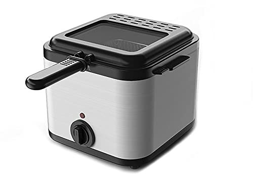 2.5L Mini Deep Fryer with Viewing Window Electric Deep Fat Fryer Stainless Steel Chip Fryer Fat Tank Temperature Control Removable Oil Basket Non-Stick Easy Clean 1000 W