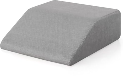 LIFEZEAL Venenkissen aus Memory-Schaum, Beinhochlagerungskissen zum Schlafen, Beinkissen Hochlagerung mit Waschbarem Bezug, Ergonomisches Kniekissen Stützkissen, Reduziert Schwellungen (grau)