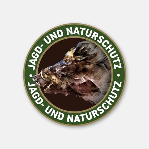 Jagd Aufkleber Keiler – Premium Auto Sticker mit Jagd- & Jagdhund-Motiven, Rund Ø 10 cm – wetterfester Kfz-Aufkleber für Auto, Heckscheibe, Kofferraum – Jäger Geschenk – Made in Germany