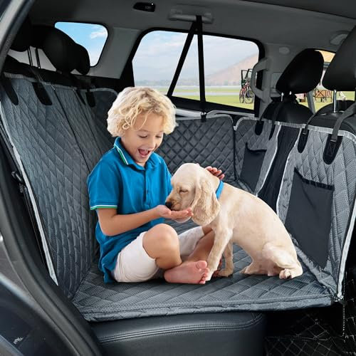 ANOSOSPECIAL Back Seat Extender,Dog Car Seat Cover,Waterproof Pet Hammock Travel Bed,Durable Camping Air Mattress,Non Inflatable Car Bed Mattress Easy Clean for SUV Truck (Grey)