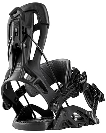 Fijaciones de Snowboard Nidecker Flow Fuse Speed-Entry Fusion PowerStrap y Placa Base de Nailon Relleno de Vidrio - XL - Black